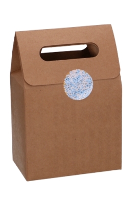 Kadodoos Flores Met Handgreep Hoog Model Kraft & Tape 13x8x18cm 9stuks