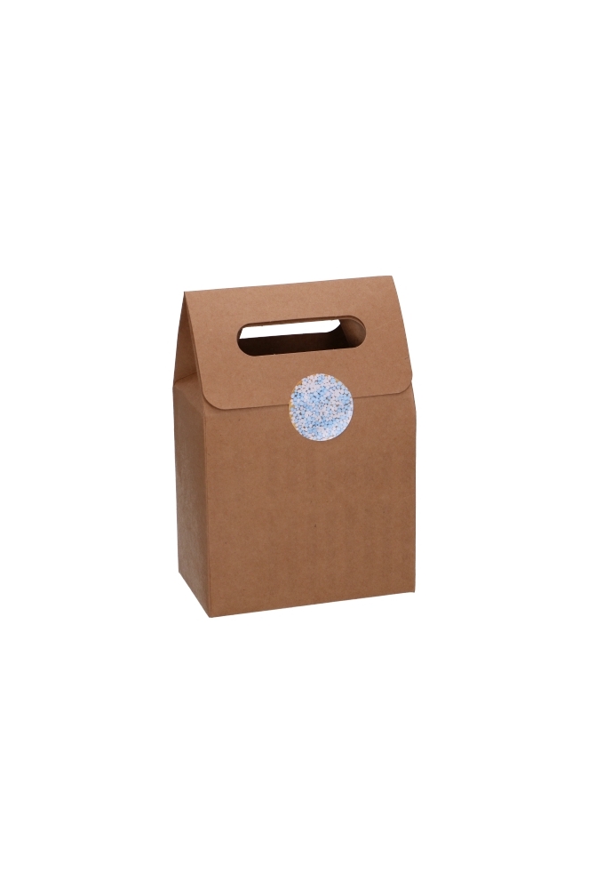 Kadodoos Flores Met Handgreep Hoog Model Kraft & Tape 13x8x18cm 9stuks