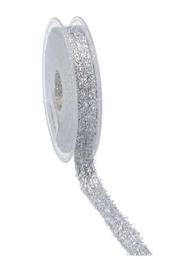 Kadolinten Metallic Glitter Zilver 12mm x 10meter OP IS OP