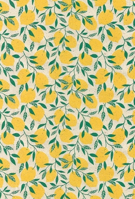 Cadeaupapier Gras little lemon yellow & groen 70cm x 200meter