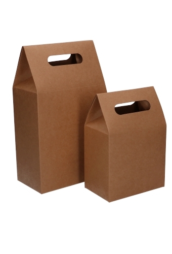 Kadodoos Flores Met Handgreep Hoog Model Naturel & Tape 16x9x26cm 10stuks OP IS OP