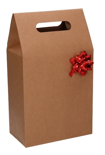 Kadodoos Flores Met Handgreep Hoog Model Naturel & Tape 16x9x26cm 10stuks OP IS OP
