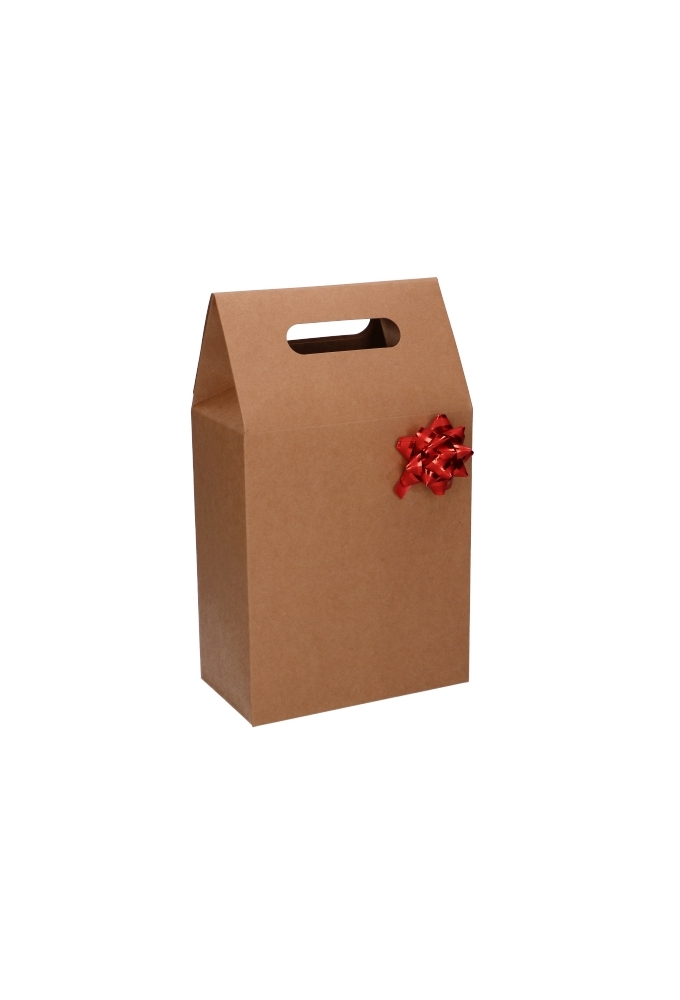 Kadodoos Flores Met Handgreep Hoog Model Naturel & Tape 16x9x26cm 10stuks OP IS OP
