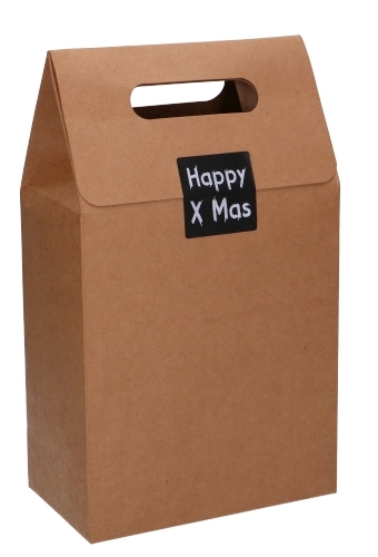 Kadodoos Flores Met Handgreep Hoog Model Naturel & Tape 16x9x26cm 10stuks OP IS OP