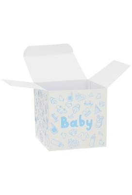 Kadodoosjes Baby Boy Blue Gerecycled 8x8x8cm 25stuks