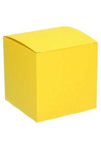 Kadodoosjes KrabBOX Gerecycled Geel 8x8x8cm 25stuks OP IS OP