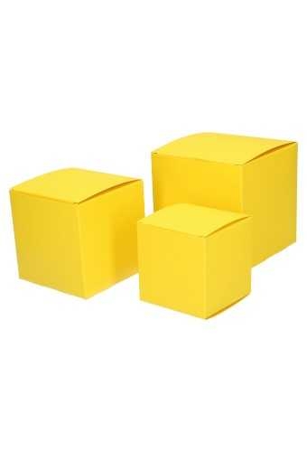 Kadodoosjes KrabBOX Gerecycled Geel 8x8x8cm 25stuks OP IS OP
