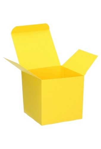 Kadodoosjes KrabBOX Gerecycled Geel 8x8x8cm 25stuks OP IS OP