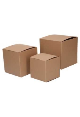 Kadodoosjes KrabBOX Gerecycled Naturel 8x8x8cm 25stuks OP IS OP