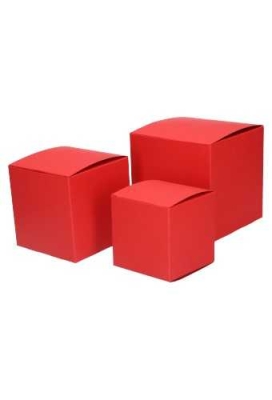 Kadodoosjes KrabBOX Gerecycled Rood 8x8x8cm 25stuks OP IS OP