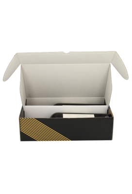 Wijnverpakking Zwart Stripe 2-Fles 31x18x9cm 25stuks OP IS OP