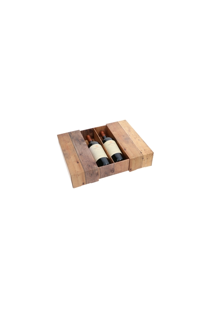 Luxe Wijndozen 2-Fles Hout 32.5x17x7.8cm 10stuks