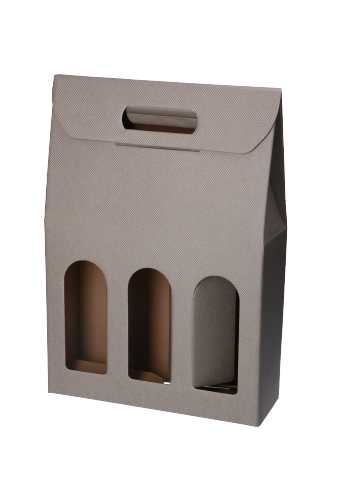 Luxe Wijndozen Vigo Grijs voor 3 fles 27x9x38.5cm 30stuks