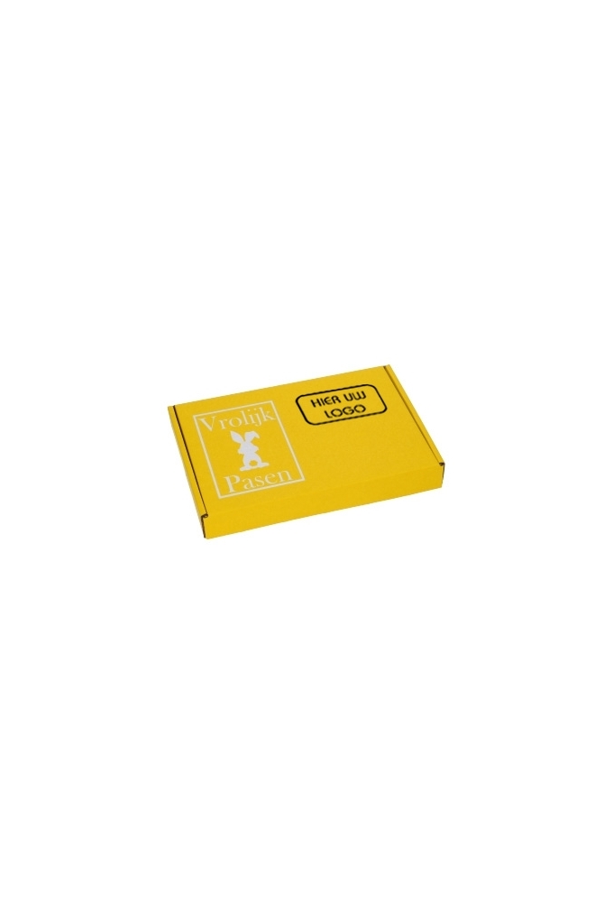 Brievenbusdoos met jouw logo Vrolijk Pasen Wit A5 22x16x2.8cm 15stuks
