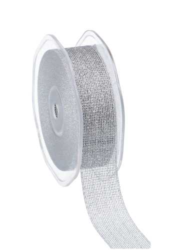 Luxe Kadolint Netlint Zilver Metallic 25mm x 15meter