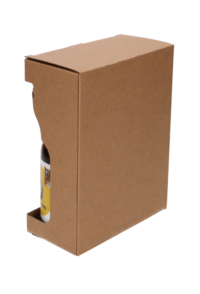 Bierverpakking Kraft 2 flesjes Dikbuik Bier 14.2x7.1x18.35cm FSC® 50st