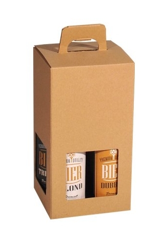 Bierverpakking Kraft voor 4 flesjes Bier 33cl FSC® 50stuks