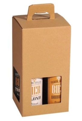 Bierverpakking Kraft voor 4 flesjes Bier 33cl FSC® 50stuks