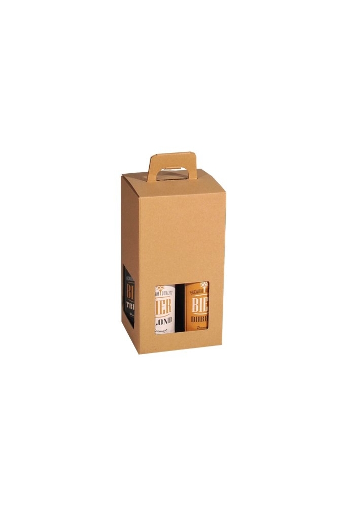 Bierverpakking Kraft voor 4 flesjes Bier 33cl FSC® 50stuks