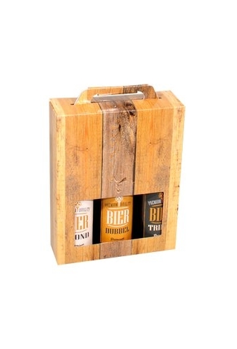 Bierverpakking Wood voor 3 flesjes Bier 33cl FSC® 50stuks