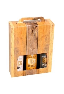 Bierverpakking Wood voor 3 flesjes Bier 33cl FSC® 50stuks