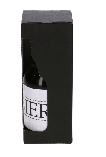 Bierverpakking Zwart 1 flesje Dikbuik Bier 7.1x7.1x18.35cm FSC® 50st