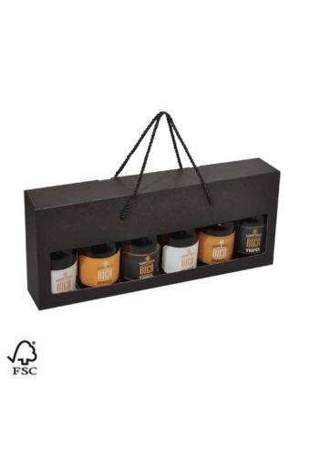 Bierverpakking Zwart Dikbuik 6 Flesjes & Koord FSC® 50stuks