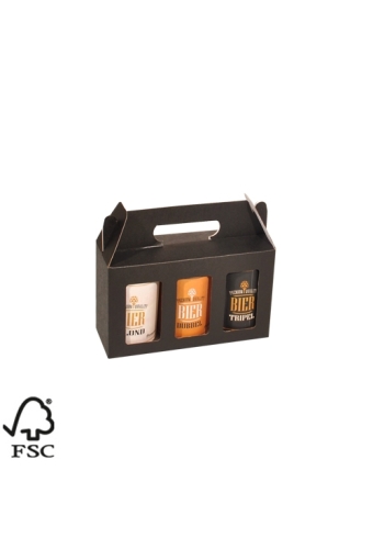 Bierverpakking Zwart Voor 3x 33cl Blikjes FSC® 50stuks