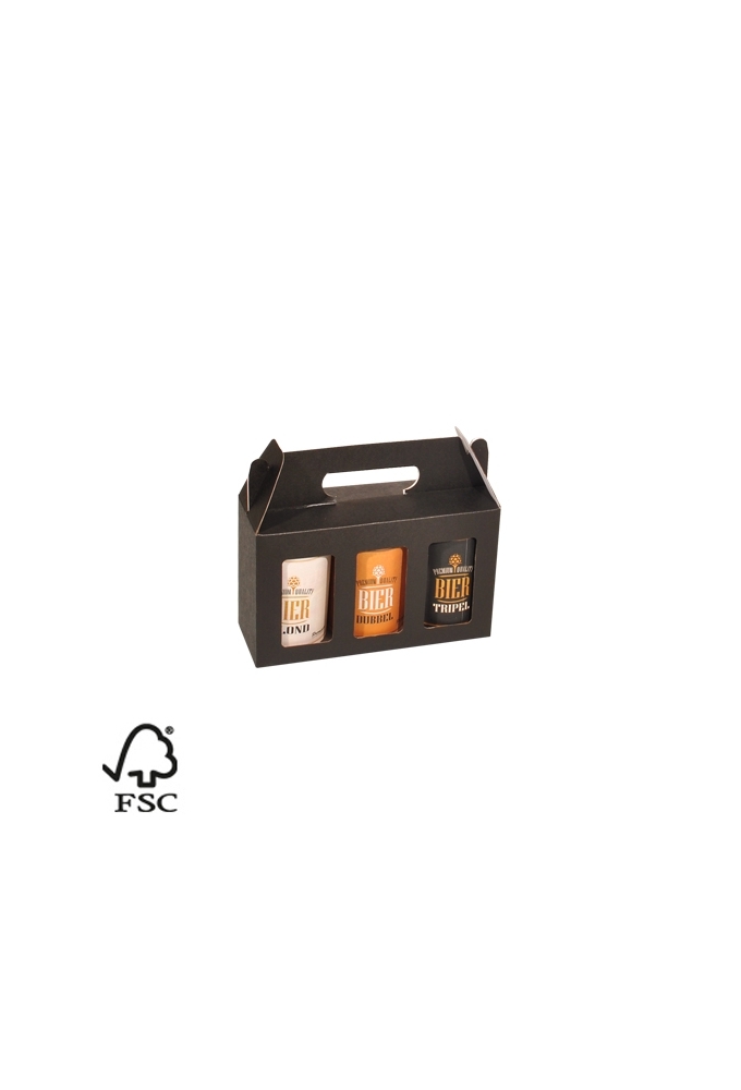 Bierverpakking Zwart Voor 3x 33cl Blikjes FSC® 50stuks