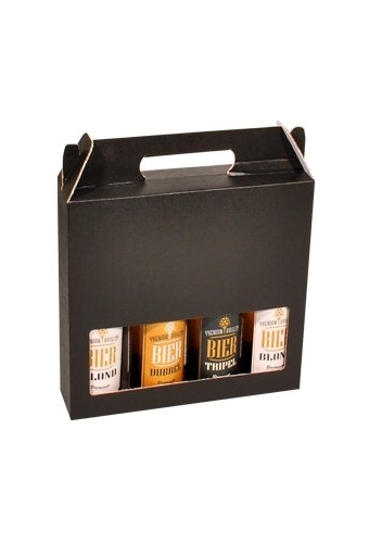 Bierverpakking Zwart Voor 4 flesjes 33cl FSC® 50stuks