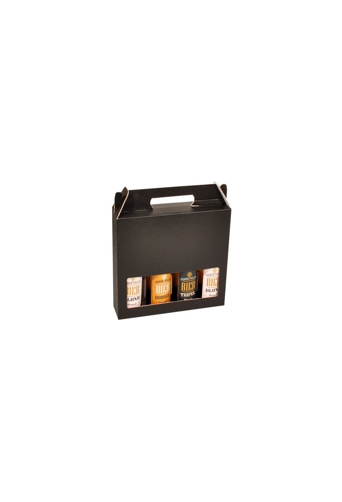 Bierverpakking Zwart Voor 4 flesjes 33cl FSC® 50stuks