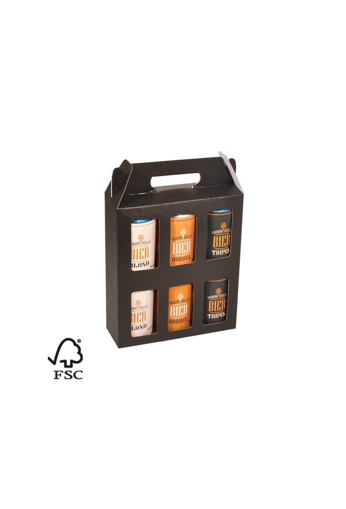 Bierverpakking Zwart Voor 6x 33cl Blikjes FSC® 50stuks