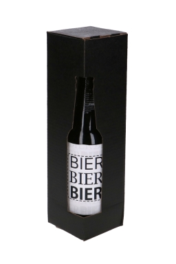 Bierverpakking Zwart voor 1 flesje Bier 6.5x6.5x24.4cm FSC® 50stuks