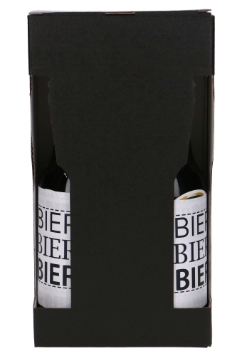 Bierverpakking Zwart voor 2 flesjes Bier 13x6.5x24.3cm FSC® 50stuks