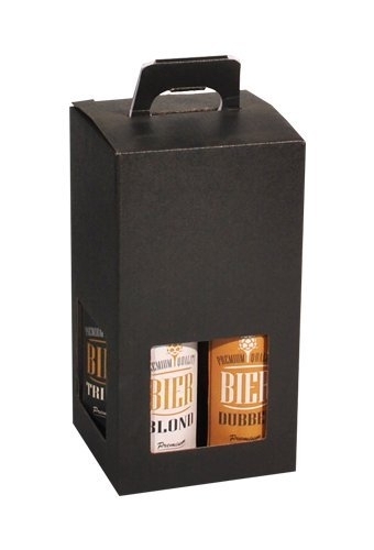 Bierverpakking Zwart voor 4 flesjes Bier 33cl FSC® 50stuks