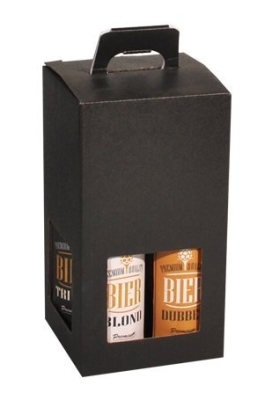 Bierverpakking Zwart voor 4 flesjes Bier 33cl FSC® 50stuks