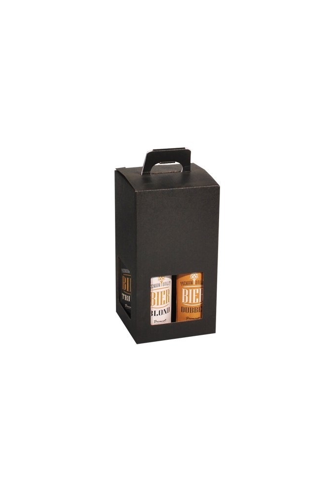Bierverpakking Zwart voor 4 flesjes Bier 33cl FSC® 50stuks