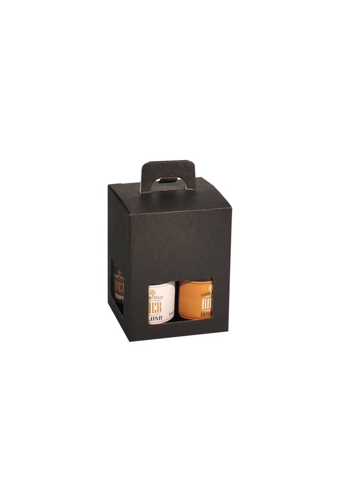 Bierverpakking Zwart voor 4 flesjes Bier Dikbuik FSC® 50stuks