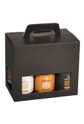 Bierverpakking Zwart voor 6 flesjes Bier Dikbuik FSC® 50stuks