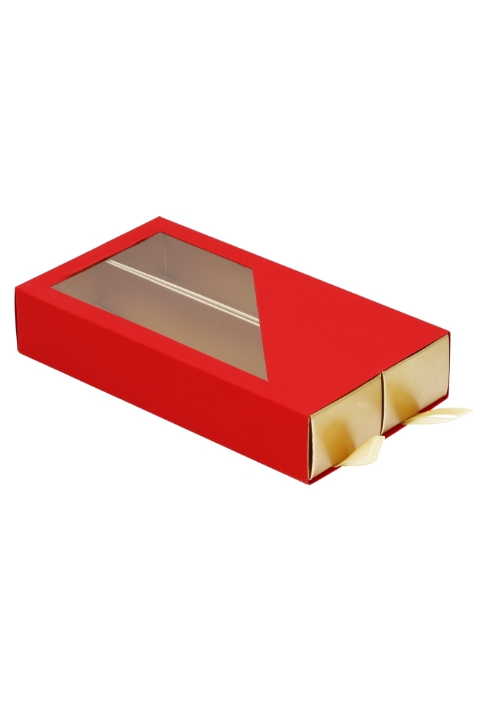 Bonbondoosjes 2 Ladeboxje Rood Mat & Goud Mat FSC® 16x8.6x2.8cm 10st