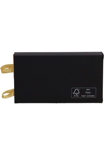 Bonbondoosjes 2 Ladeboxje Zwart Mat & Goud Laag FSC® 16x8.6x2.8cm 10st