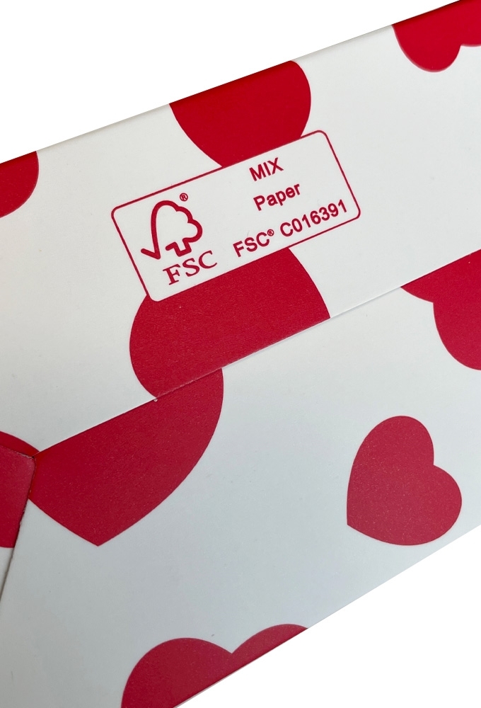 Bonbondoosjes Hartjes Bella FSC® 500 gram 13.4x7.7x6.8cm 25stuks