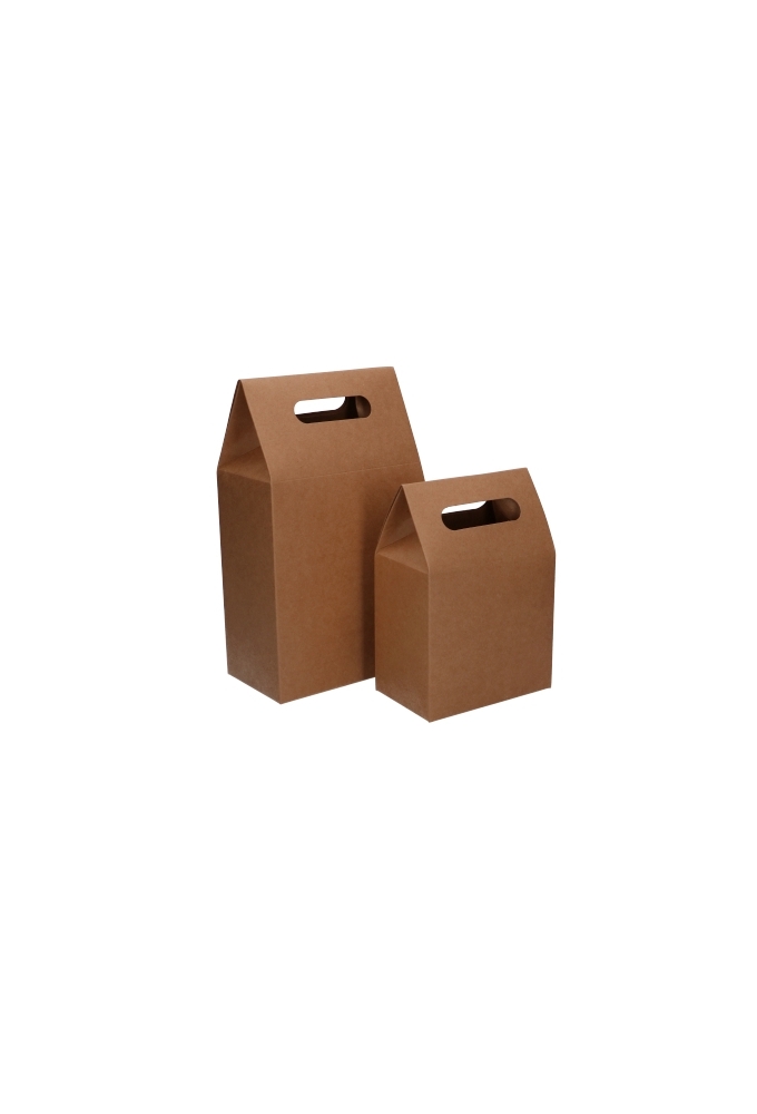 Kadodoos Flores Met Handgreep Hoog Model Naturel & Tape 16x9x26cm FSC®10stuks