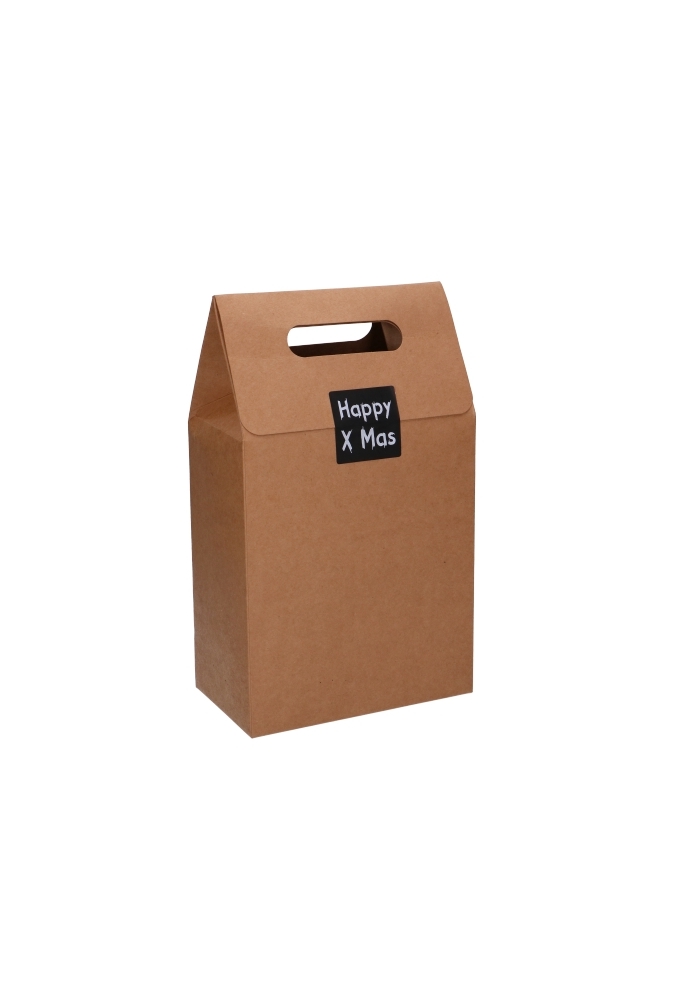 Kadodoos Flores Met Handgreep Hoog Model Naturel & Tape 16x9x26cm FSC®10stuks