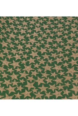Kerstpapier Kraft Groen Stars 70cm x 25meter FSC® OP IS OP