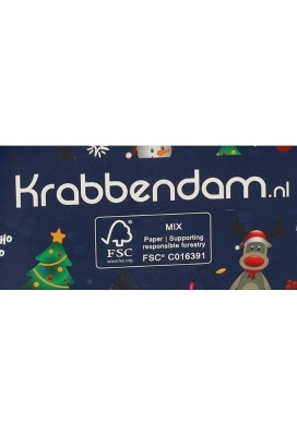 Kersttasjes Met Venster Happy Holidays Blauw FSC® 20x8x29cm 10stuks