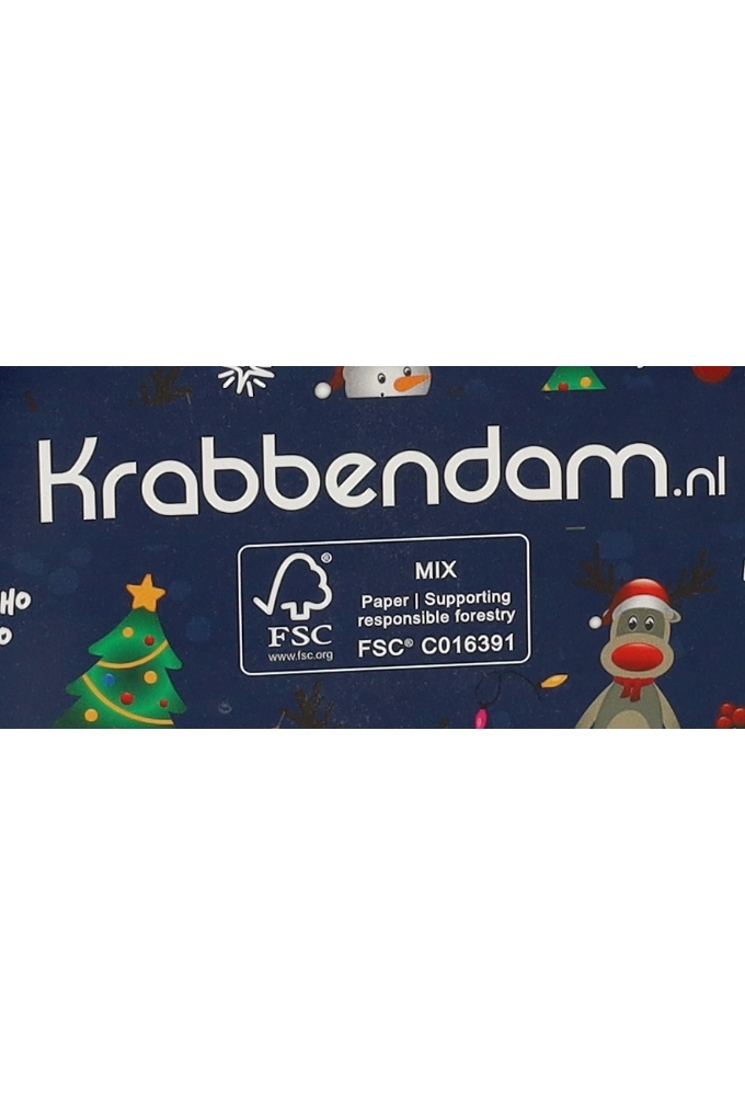 Kersttasjes Met Venster Happy Holidays Blauw FSC® 20x8x29cm 10stuks