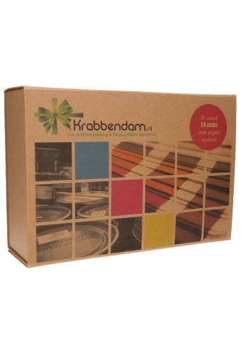 Luxe Magneetdozen New York FSC® Kraf Digitaal Bedruk 33x22x10cm 25st