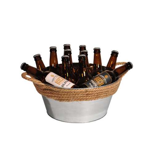 Bierverpakking Zinkemmer & Touw dia 30x15cm 7.5liter 18stuks