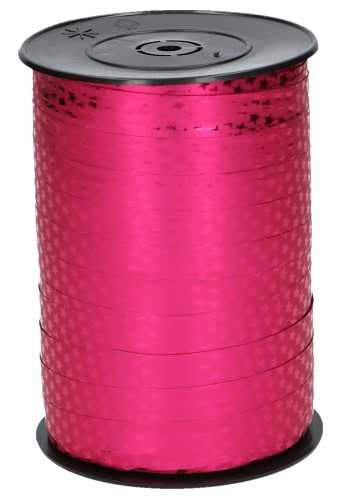 Kerst Krullint Metallic Roze Sterren 10mm x 225meter